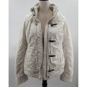 Vintage 2000s‎ Woman's Cream Abercrombie & Fitch Toggle Y2K Jacket Coat Medium